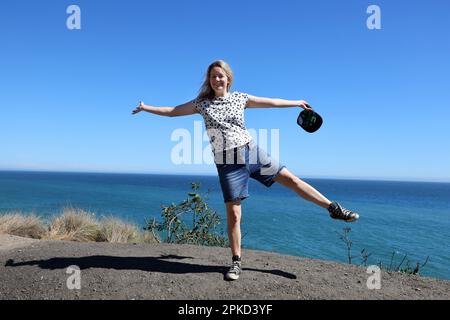 Viste generali sulla East Pacific Coast Highway tra Santa Monica e Malibu in California, state Route 1, USA. Foto Stock