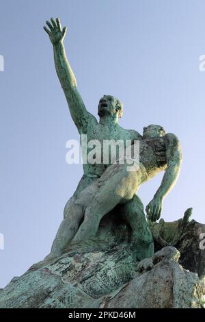 Monument aux heros et Victimes de la mer, Statua, Jardin de Pharo, Palais du Pharo, Marsiglia, Francia Foto Stock