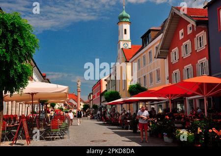 Obermarkt, Murnau, Werdenfels, Baviera, Germania Foto Stock