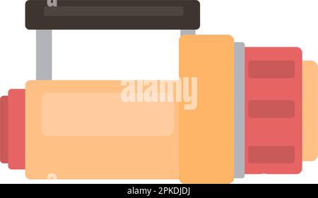 Torcia subacquea in stile cartoon a colori. Disegno grafico vettoriale modificabile. Illustrazione Vettoriale