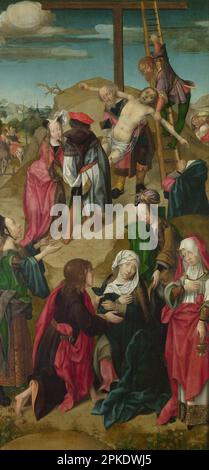 The Deposition: Right Hand Panel circa 1510 di Master of Delft Foto Stock