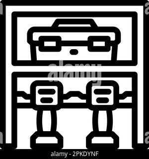 illustrazione vettoriale dell'icona della linea dell'attrezzo del garage del ripiano di perforazione Illustrazione Vettoriale