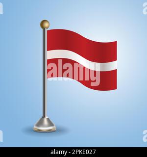 Tabella degli stati bandiera della Lettonia. Simbolo nazionale, illustrazione vettoriale Illustrazione Vettoriale