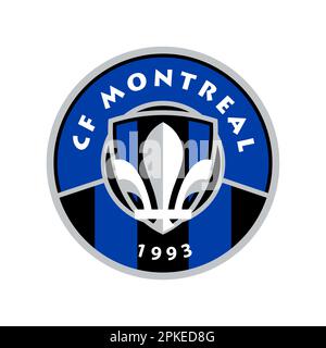 Vinnitsa, Ucraina - 10 gennaio 2023: Icona del logo della squadra di calcio americana CF Montreal Illustrazione Vettoriale