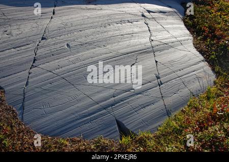 Sculture in pietra in alta Museum, Troms og Finnmark County, Norvegia Foto Stock