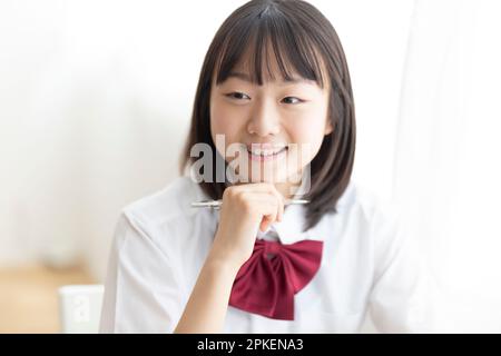 Ragazze della scuola superiore che prendono una classe Foto Stock