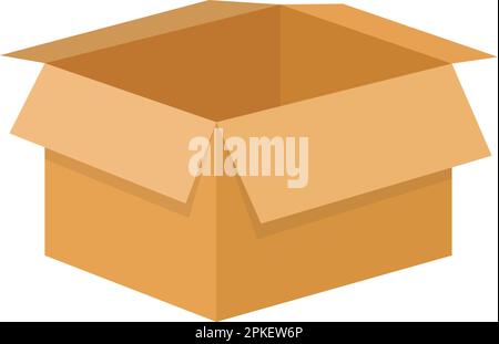 Scatola di cartone vuota e aperta, illustrazione vettoriale Illustrazione Vettoriale