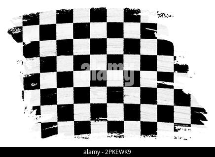 Chequered flag sfondo vernice splash brushstroke 3D illustrazione tracciato di ritaglio Foto Stock