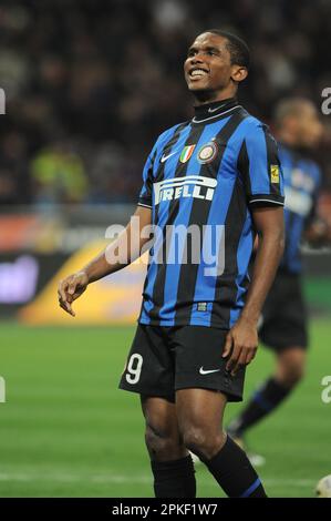 Milano, Italia, 20/02/2010 : Samuel Eto’o durante la partita Inter Sampdoria Foto Stock