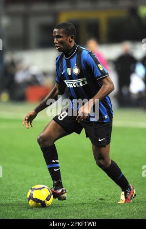 Milano, Italia, 20/02/2010 : Samuel Eto’o durante la partita Inter Sampdoria Foto Stock