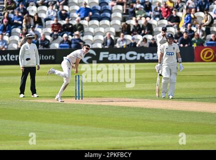 Hove, Regno Unito. 07th Apr, 2023. Hove, East Sussex, Regno Unito il 07 2023 aprile. Jack CARSON of Sussex Bowls durante il LV Insurance County Championships match tra Sussex CCC e Durham CC al 1st Central County Ground, Hove, East Sussex, UK il 07 2023 aprile. Credit: Francis Knight/Alamy Live News Foto Stock