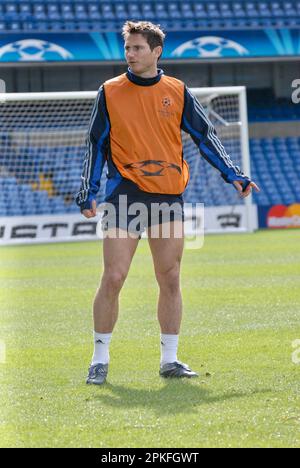 Frank Lampard, Chelsea FC Training Session, Stamford Bridge, Londra, Regno Unito Foto Stock