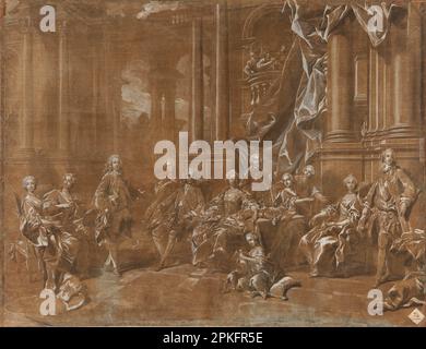 La familia de Felipe V 1743 di Louis-Michel Van Loo Foto Stock