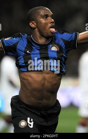 Milano, Italia, 24/03/2010 : Samuel Eto’o durante la partita Inter Livorno Foto Stock