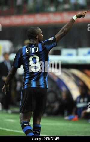 Milano, Italia, 11/09/2010 : Samuel Eto’o durante la partita Inter Udinese Foto Stock