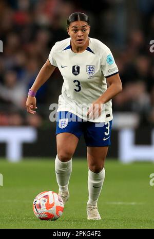 Jessica carter in azione durante la Finalissima femminile al Wembley Stadium, Londra. Data immagine: Giovedì 6 aprile 2023. Foto Stock