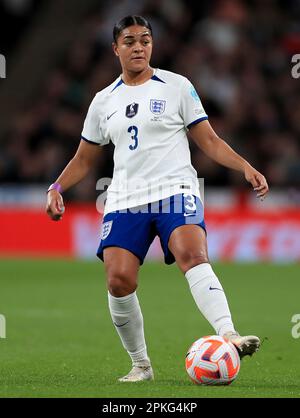 Jessica carter in azione durante la Finalissima femminile al Wembley Stadium, Londra. Data immagine: Giovedì 6 aprile 2023. Foto Stock