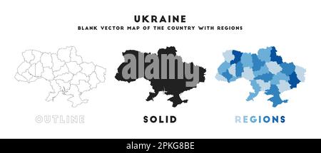 Mappa Ucraina. Frontiere dell'Ucraina per la vostra infografica. Forma del paese vettoriale. Illustrazione vettoriale. Illustrazione Vettoriale