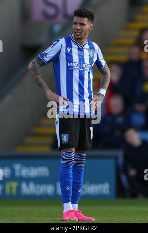 Oxford, Regno Unito. 07th Apr, 2023. Marvin Johnson #18 di Sheffield Mercoledì durante la partita Sky Bet League 1 Oxford United vs Sheffield Mercoledì al Kassam Stadium, Oxford, Regno Unito, 7th aprile 2023 (Photo by Gareth Evans/News Images) a Oxford, Regno Unito il 4/7/2023. (Foto di Gareth Evans/News Images/Sipa USA) Credit: Sipa USA/Alamy Live News Foto Stock