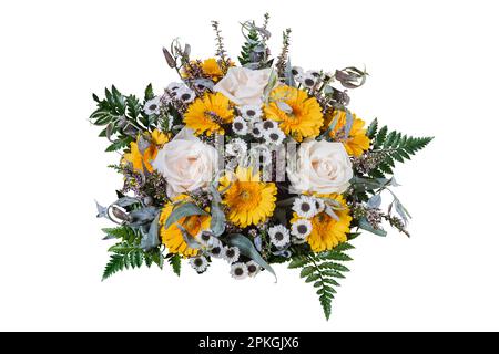 Bouquet di fiori di colore chiaro isolato su trasparente Foto Stock