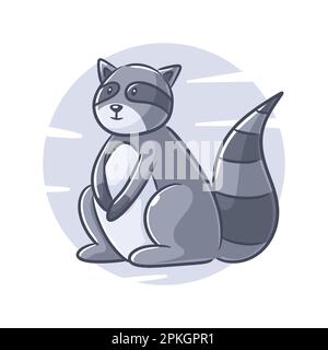 Carino raccoon disegno di cartone animato animale Illustrazione Vettoriale