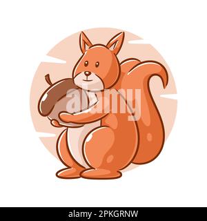 Carino scoiattolo animal design cartone animato Illustrazione Vettoriale