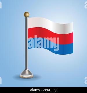 Bandiera della tabella di stato del russo. Simbolo nazionale, illustrazione vettoriale Illustrazione Vettoriale