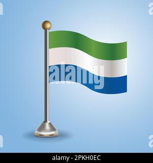 Tabella Stato bandiera della Sierra Leone. Simbolo nazionale, illustrazione vettoriale Illustrazione Vettoriale