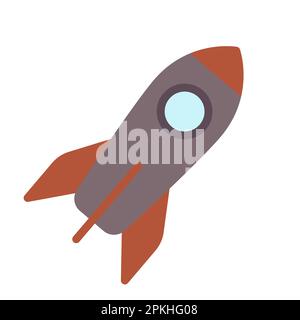 Icona Rocket in Flat Design. Isolato su sfondo bianco. Illustrazione vettoriale Illustrazione Vettoriale