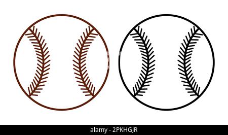 Icone Baseball Set Vector Illustration isolato su sfondo bianco. Simbolo dello sport di baseball, illustrazione del logo Illustrazione Vettoriale