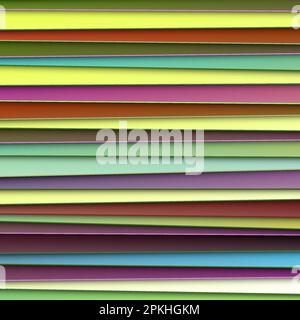 Papercut strisce orizzontali multicolore sfondo Illustrazione Vettoriale