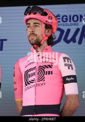 Le Mans, Francia. 07th Apr, 2023. Ben Healy di EF Educazione-EasyPost durante la Regione Pays de la Loire Tour 2023, UCI Europe Tour gara ciclistica, fase 4, Sablé-sur-Sarthe - le Mans (177, 8 km) il 7 aprile 2023 a le Mans, Francia - Foto Laurent Lairys/DPPI Credit: DPPI Media/Alamy Live News Foto Stock