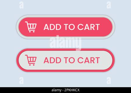 Pulsanti Aggiungi al carrello con vettore icona carrello Illustrazione Vettoriale