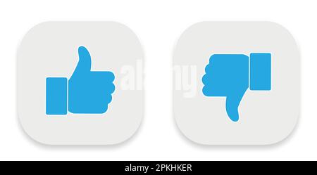 Facebook pollice su e pollice giù, mi piace e non mi piace pulsanti Illustrazione Vettoriale