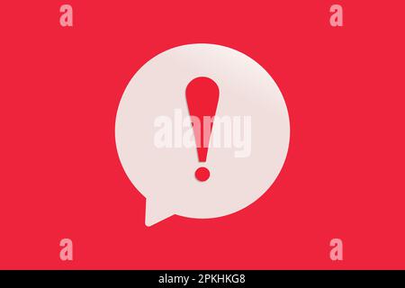 Icona rossa di avviso di avviso di avviso di avviso di avviso di messaggio di chat simbolo di bolla vettore Illustrazione Vettoriale