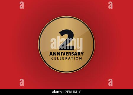 2 anni anniversario celebrazione sfondo vettore design Illustrazione Vettoriale