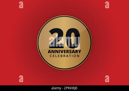 20 anni anniversario celebrazione sfondo disegno vettore illustrazione Illustrazione Vettoriale