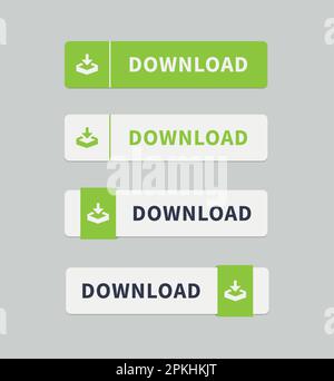 Design vettoriale minimalista dei pulsanti di download Illustrazione Vettoriale