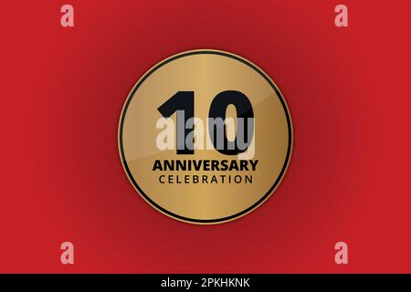 10 anni anniversario celebrazione sfondo disegno vettore illustrazione Illustrazione Vettoriale