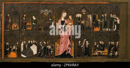 Altare frontale del Corpus Domini tra il 1335 e il 1345 circa del Maestro di Vallbona de les Monges Foto Stock