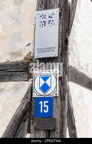 Villaggio Chiesa Wieserode nella Harz Montagne a graticcio Chiesa Foto Stock