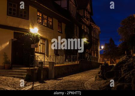 Città Patrimonio dell'Umanità Quedlinburg immagini dalla città storica nei monti Harz Foto Stock