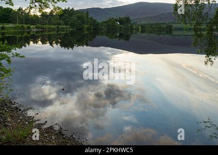 Riflessioni in Loch Alvie Foto Stock