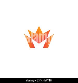 Logo M Crown. Icona della lettera M. Illustrazione Vettoriale