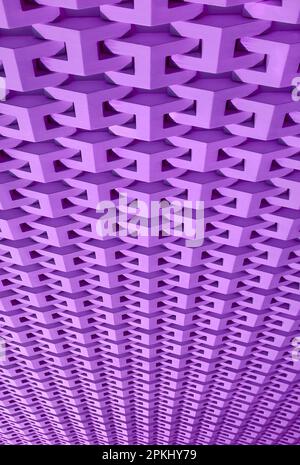 Parete viola lavanda ad angolo alto superficie a 3D motivi per sfondo e carta da parati Foto Stock