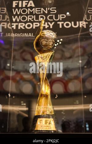 Heredia, Costa Rica. 05th Apr, 2023. FIFA Womens World Cup Trophy presentato al centro commerciale Oxigeno in Costa Rica come parte del Trophy Tour Brendy Nunez/SPP (Brendy Nunez/SPP) Credit: SPP Sport Press Photo. /Alamy Live News Foto Stock