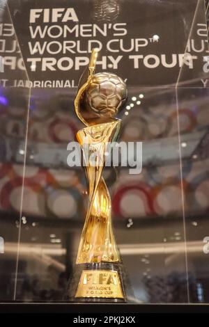 FIFA Womens World Cup Trophy presentato al centro commerciale Oxígeno in Costa Rica come parte del Trophy Tour Brendy Nunez/SPP (Brendy Nunez/SPP) Credit: SPP Sport Press Photo. /Alamy Live News Foto Stock