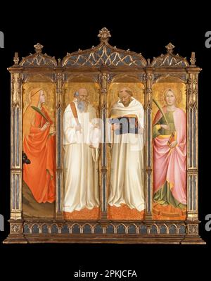 St Maria Maddalena, San Benedetto, San Bernardo di Clairveaux e San Caterina d'Alessandria circa 1380-1390 di Agnolo Gaddi Foto Stock