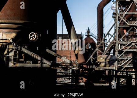 Duisburg, Germania. 14 febbraio, 2018. Landschaftspark è un parco pubblico situato a Duisburg-Meiderich, in Germania. È stato progettato nel 1991 da Latz + Partn Foto Stock