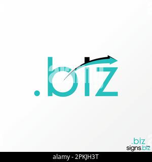 Logo design grafico concetto creativo astratto premium libero vettore stock lettera BIZ font con freccia veloce ombra. Relativo sport iniziale di movimento del monogramma Illustrazione Vettoriale
